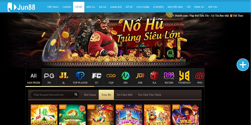 Săn Jackpot lớn tại nổ hũ Jun88